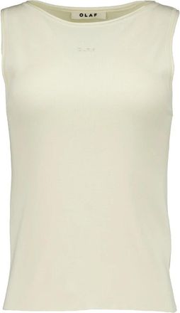 Olaf Hussein Retro Logo Sleeveless Knit - Dames - Tops zonder mouwen - Wit - M - Tops