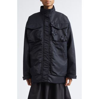 Cecilie Bahnsen Brianna Nylon Jacket in Black at Nordstrom, Size Large