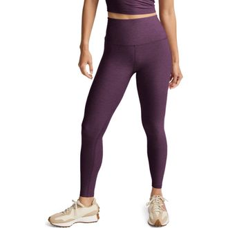 Beyond Yoga Caught in the Midi High Waist Leggings in Brilliant Blackberry Heather at Nordstrom, Size X-Small
