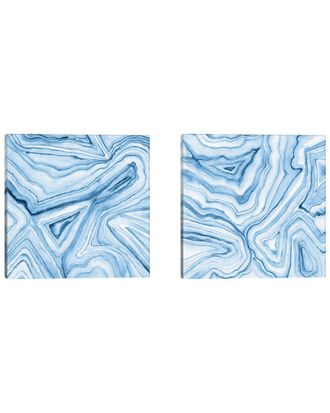 iCanvas Icanvas Indigo Agate Abstract Diptych Canvas Set By Megan Meagher