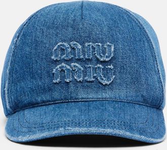 Miu Miu Logo denim baseball cap