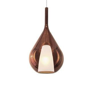 Netlighting Kalique Ill 28cm Teardrop Dome Pendant Ceiling Light Copper 1x E27