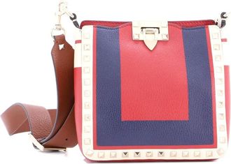 Valentino Garavani Rockstud Flip Lock leren crossbodytas - Blauw
