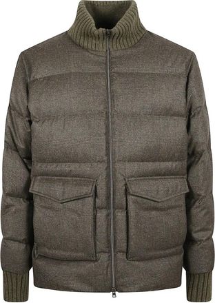 Herno Winter Jackets, male, Green, Size: 2XL Prince of Wales Down Jacket