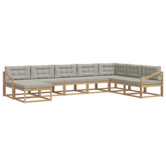 vidaXL Conjunto De Sof&aacute;s De Exterior 8 Pcs Blanco Y Gris Claro Vidaxl