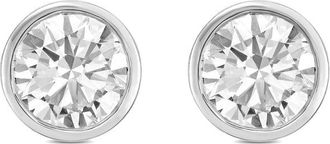 Diana M. Jewels 14KT WHITE GOLD LAB GROWN ROUND STUDS IN A BEZEL SETTING WEIGHING 8.00 CTS TW