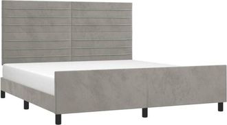 vidaXL Vidaxl - Estructura De Cama Sin Colch&oacute;n Terciopelo Gris Claro 160x200 Cm