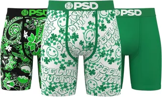 PSD Underwear Mens Multicolor Stretch Lucky Boxer Briefs 3-Pack GBO3546