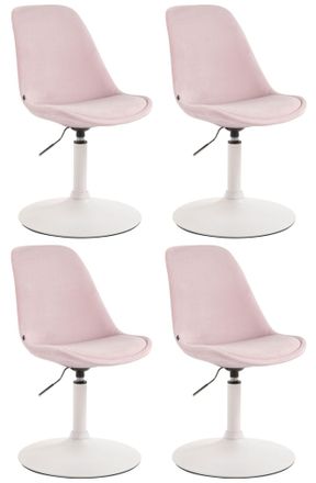 Clp Clp - Set De 4 Sillas Lounge Maverick En Terciopelo Rosado Blanco