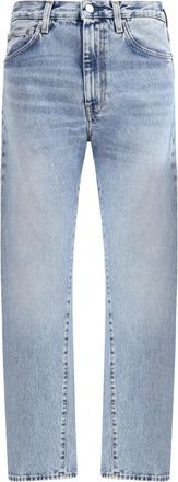 Toteme Womens Jeans Twisted Seam Worn Blue Cotton