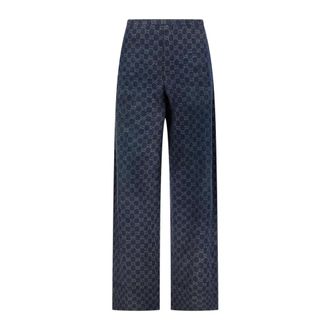 Gucci All-over GG katoenen broek - Heren - Jeans - Blauw - Maat: L Katoen