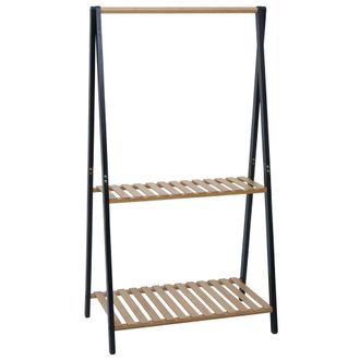 Hhg [nunca Usado] Estanter&iacute;a Para Plantas De Bamb&uacute; Hhg-367, Escalera Para Flores, Escalera Para Plantas, Estanter&iacute;a Para Ba&ntilde;o, Barra, 2 Estantes, 130 X 70