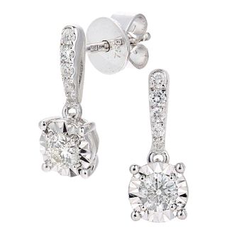 Diamant L'&eacute;ternel Womens 18ct White Gold Earrings With 0.34ct Diamond - One Size