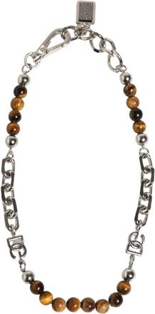 Dolce & Gabbana Chain Beaded Bracelet - Dames - Kettingen - Grijs - ONE Size - Accessoires