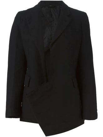 Comme Des Gar&ccedil;ons asymmetric blazer - women - Polyester/Polyester - S - Black