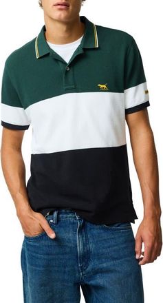 Rodd & Gunn Homebay Sports Fit Colorblock Cotton Piqu&eacute; Polo in Onyx at Nordstrom, Size Xxx-Large