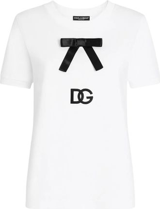 Dolce & Gabbana T-shirt con dettaglio fiocco - Bianco