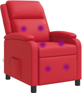 vidaXL Silla De Masajes Reclinable Rojo Cuero Sint&eacute;tico Vidaxl