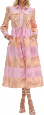 Entro Gwen Midi Dress In Pink