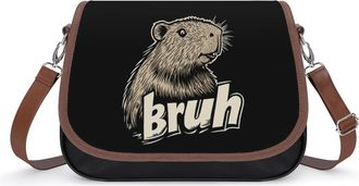 Generic Lover Bruh Capybara Crossbody Bags for Women Fashion Leather Shoulder Handbags With Adjustable Strap