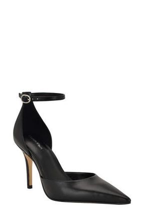 Calvin Klein Olettia Ankle Strap Pointed Toe Pump in Black at Nordstrom Rack, Size 6.5