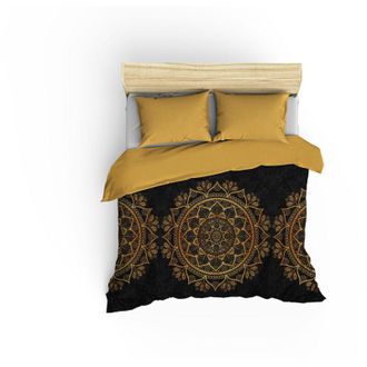OEM Funda N&oacute;rdica, Funda N&oacute;rdica, Ropa De Cama Set Gold Negro