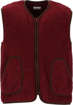 Amish Gilet in lana sherpa Yellowstone - - Jackets - Donna - Rosso - 2XL