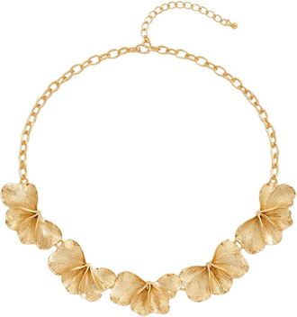 Liv Oliver 18K Plated Orchid Garden Necklace