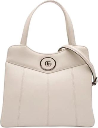 Gucci Pre-owned Petite GG Tote - Dames - Vintage Handtas - Beige - ONE Size - Leer - Vintage
