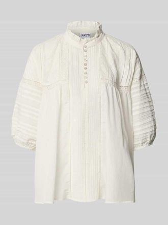 Jake*s Casual Relaxed Fit Bluse mit Stitchings und Drapierungen in Ecru, Gr&ouml;&szlig;e 34