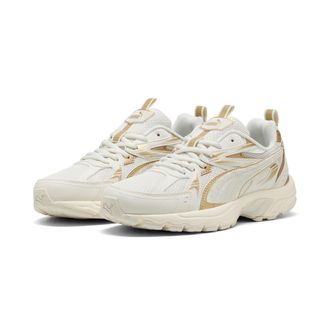 Puma Sneaker PUMA MILENIO TECH WMNS DAYINIGHT, Damen, Gr. 37, weiss (vapor gray, puma gold, warm wei&szlig;), Textil, Schuhe Sneaker