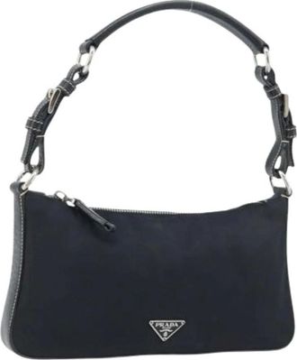 Prada Pre-owned Shoulder Bags, female, Black, Size: ONE SIZE Pre-owned Vintage Nylon Shoulder Bag