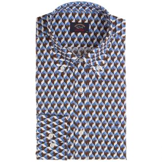 Paul & Shark P20P3280.3 - Heren - Casual Overhemden - Blauw - XL - Overhemden