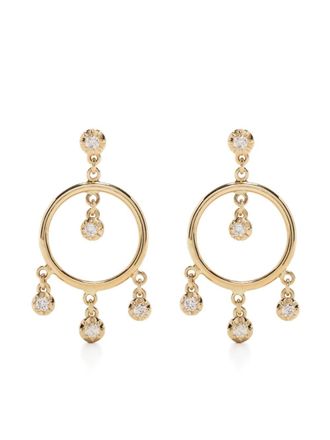 Jacquie Aiche 14kt yellow gold Sophie Shaker diamond hoop drop earring