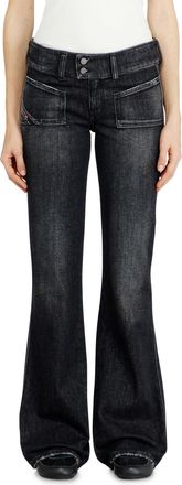 Diesel Bootcut Jeans Low Waist D-Hush - Jeans - Woman - Black