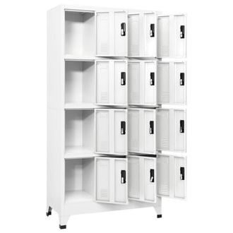 Berkfield Home Locker Cabinet White 90x45x180 cm Steel | Size: 90 x 45 x 180 cm