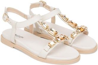 Nero Giardini Jeweled T-Strap Sandal in Cream at Nordstrom, Size 10Us