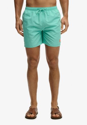 Superdry Badeshorts SUPERDRY ESSENTIAL 16 SWIM SHORT, Herren, Gr. XXL, N-Gr, skate mint, Web, Polyester, unifarben, Badehosen Badeshorts, Kunstfaser, relaxed f