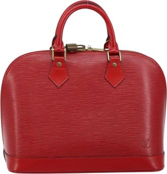 Louis Vuitton Alma Handbag Epi Leather Red Leather Bag (Pre-Owned)