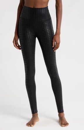 Beyond Yoga Houndstooth High Waist Midi Leggings in Houndstooth Black at Nordstrom Rack, Size X-Large