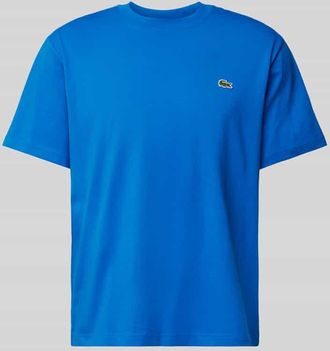 Lacoste T-Shirt mit Label-Patch in Royal, Größe L