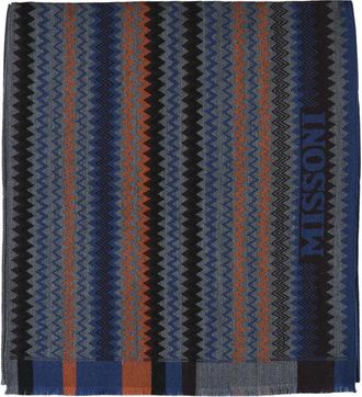 Missoni Grey Blue Wool Scarf