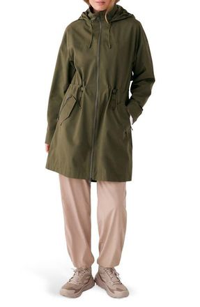 Lole Piper 2.0 Hooded Water Repellent Raincoat in Moss at Nordstrom, Size X-Large