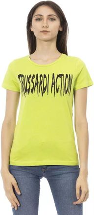 Trussardi Womens Short Sleeve Tee - Green Cotton - Size X-Small