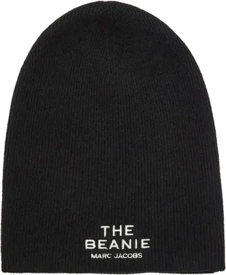 Marc Jacobs The Beanie Logo Merino-blend Beanie - Black - One Size