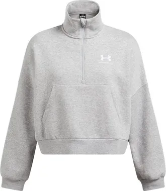 Under Armour Dames Icon Icon oversized fleece-top met halve ritssluiting (Grijs)