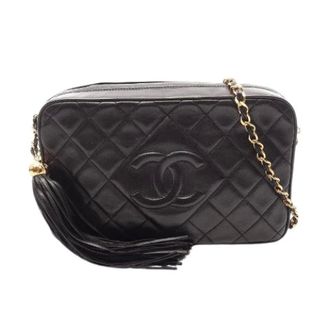 Chanel Pre-owned Matelasse Lamslederen Schoudertas - Dames - Pre-owned - Zwart - Maat: ONE Size Leer