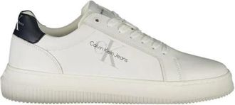 Calvin Klein Witte Polyester Sneaker Casual Stijl - Heren - Sneakers - Wit - 45 EU - Polyester - Schoenen