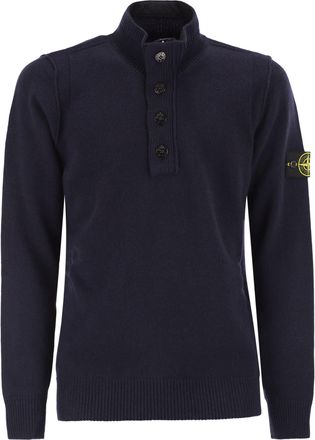 Stone Island Jumper With Short Zip And Felt Details