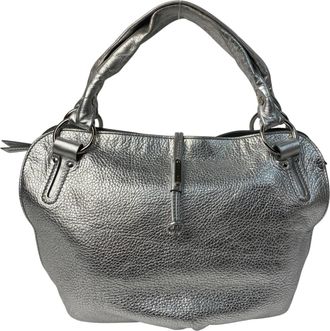 Celine Silver Leather Tote Bag (Pre-Owned)